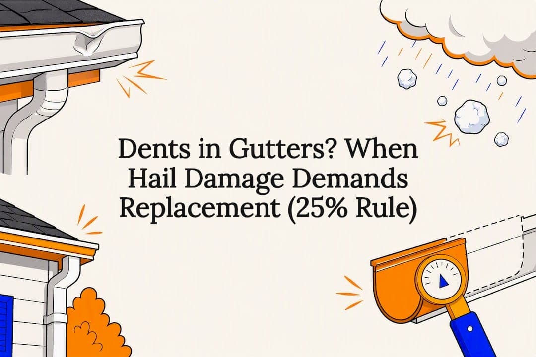Dents in Gutters? When Hail Damage Demands Replacement (25% Rule)