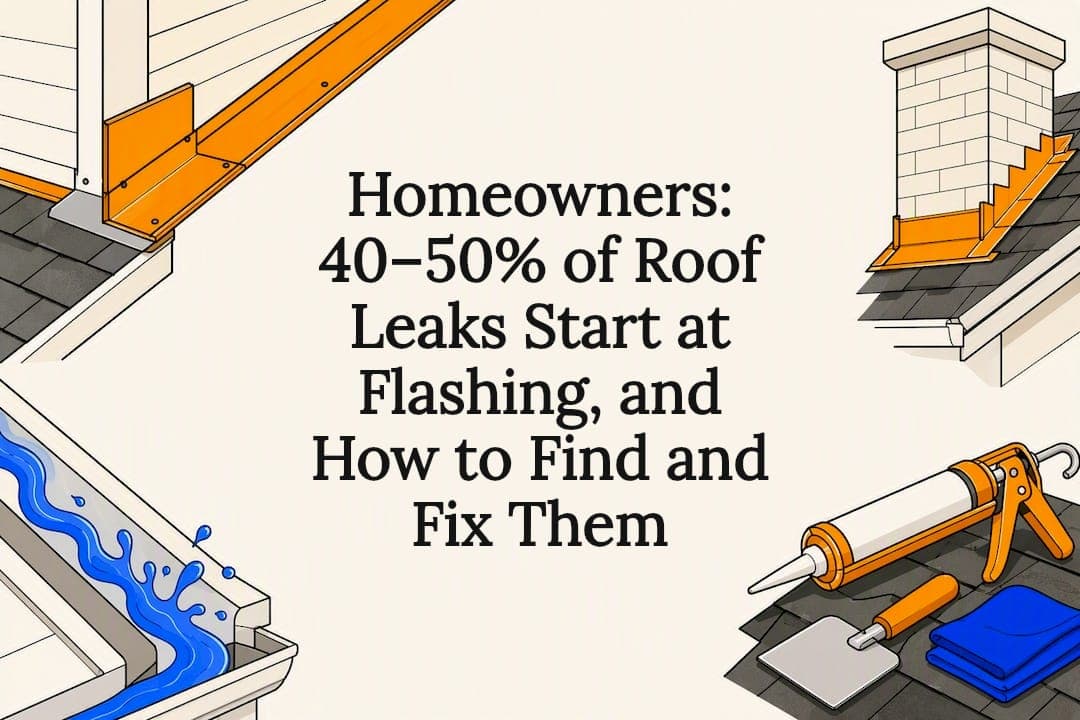 Homeowners: 40–50% of Roof Leaks Start at Flashing, and How to Find and Fix Them