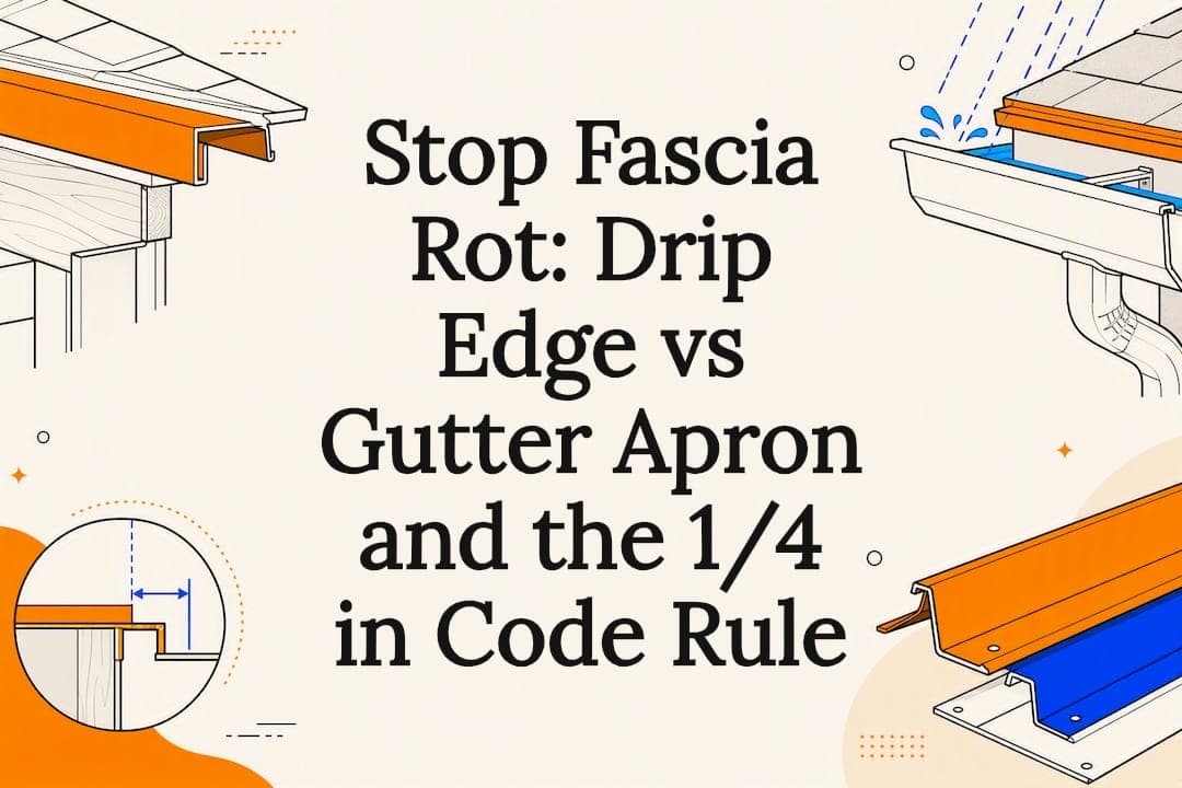 Stop Fascia Rot: Drip Edge vs Gutter Apron and the 1/4 in Code Rule
