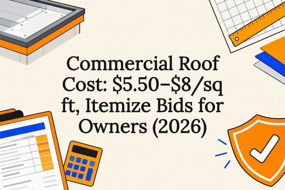 Commercial Roof Cost: $5.50–$8/sq ft, Itemize Bids for Owners (2026)