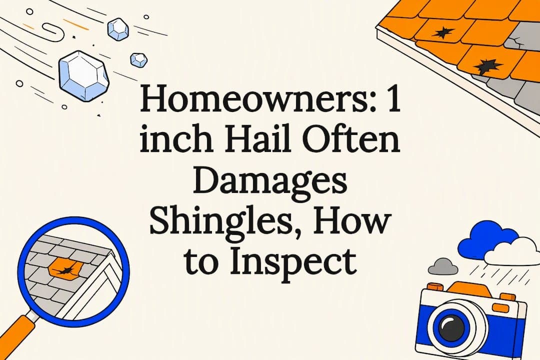Homeowners: 1 inch Hail Often Damages Shingles, How to Inspect