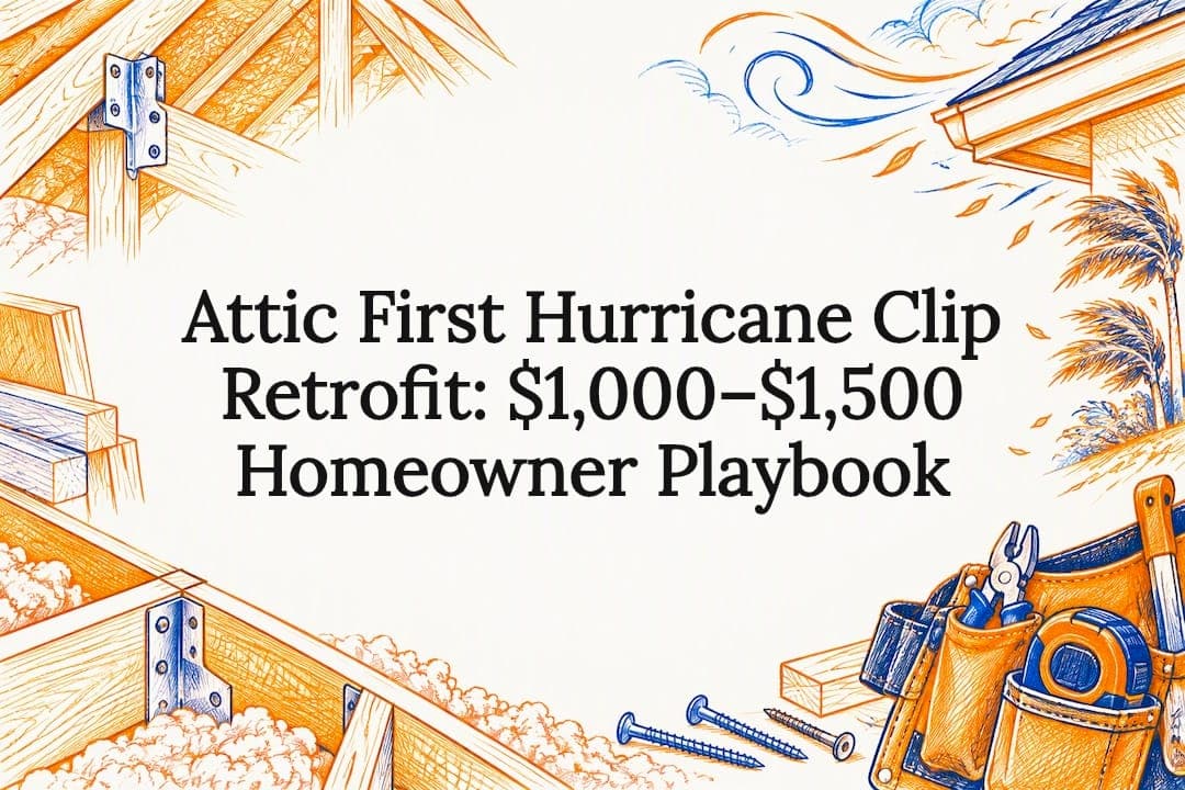 Attic First Hurricane Clip Retrofit: $1,000–$1,500 Homeowner Playbook