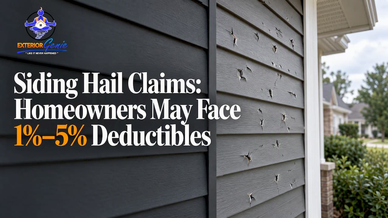 Siding Hail Claims: Homeowners May Face 1%–5% Deductibles
