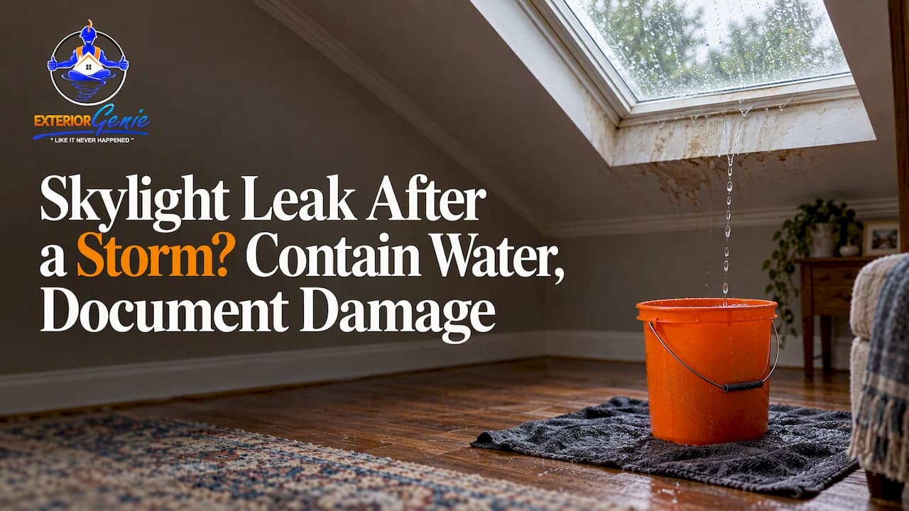 Skylight Leak After a Storm? Contain Water, Document Damage